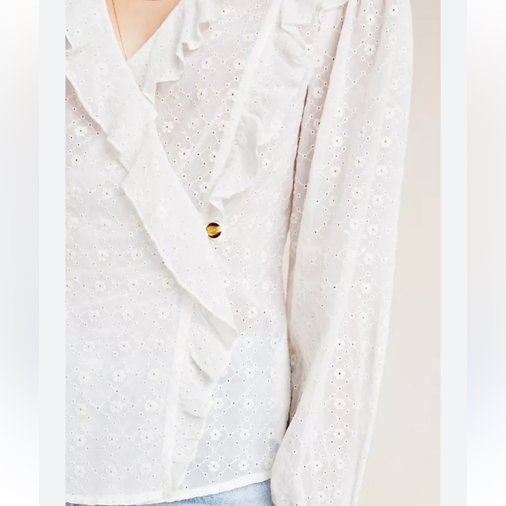 NWT Anthropologie Maeve Laila Ruffled Blouse 10 Bohemian Cottagecore MSRP $110 - Picture 8 of 9